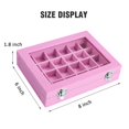 thumbnail image 2 of Joyero Vicoter Velvet 24 anillos con forma de rejilla para almacenamiento, color rosa, 2 of 6