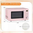 thumbnail image 3 of Costway 0.7 Cu.ft Retro Countertop Microwave Oven 700W LED Display Glass Turntable Pink, 3 of 10