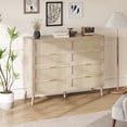 thumbnail image 1 of Kojooin Commode à 8 Tiroirs, Coffre en Rotin Naturel et Bois, Style Ferme, Chêne, 1 of 8