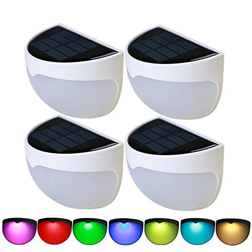 HUANLEMAI Solar Fence Post Lights Outdoor Solar Powered ...