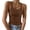 01#Brown, variant on Women's Scoop Neck Ribbed Tank Top, Slim Fit Sleeveless Basic Crop Cami Layering Tops Yellow S