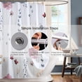 thumbnail image 4 of Long 72x84in Shower Curtain,Watercolor Floral Shower Curtain Sets,Coral Beige Flowers Bathroom Curtains,Modern Minimalist White Bath Curtain, Waterproof Fabric with Hooks, 4 of 6