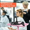 thumbnail image 6 of TASALON Premium Rolling Salon Tray, Adjustable Height, Aluminum Trolley with Wheels for Salon, Tattoo, and Clinic Essentials - Pink, 6 of 7