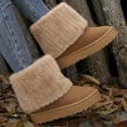 thumbnail image 4 of Women's Outdoor Snow Boots - Fluffy Faux Fur Lined Short Platform Casual Shoes, 4 of 9