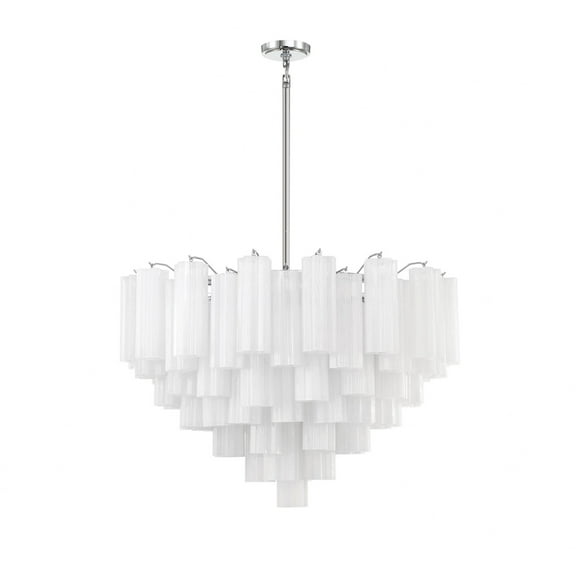 ADD-316-CH-WH-Crystorama Lighting-Addis - 16 Light Chandelier-21.5 Inches Tall and 32 Inches Wide-Polished Chrome Finish-White Glass Color