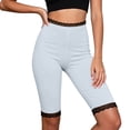 thumbnail image 2 of Stamzod Leggings for Women Tummy Control Lace Patchwork Slim Fit Yoga Pants Women Knee Length High Waisted Leggings Light Blue S, 2 of 7