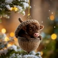 thumbnail image 4 of DAMAI Christmas Highland Cow Acorn Ornaments 2026, 2D Acrylic Rustic Highland Cattle Christmas Tree Hanging Pendants for Home Holiday Farmhouse Decor, Xmas Gift Fillers, 4 of 6