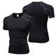 thumbnail image 1 of Paquete de compresión de 3 Hombres Camisa de Manga Corta Running Fitness Athletic Workout Camiseta Baselayer Top, 1 of 7