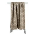thumbnail image 2 of Contemporary Home Living 60" Beige and White Rectangular Lattice Diamond Patterned Cotton Throw, 2 of 3