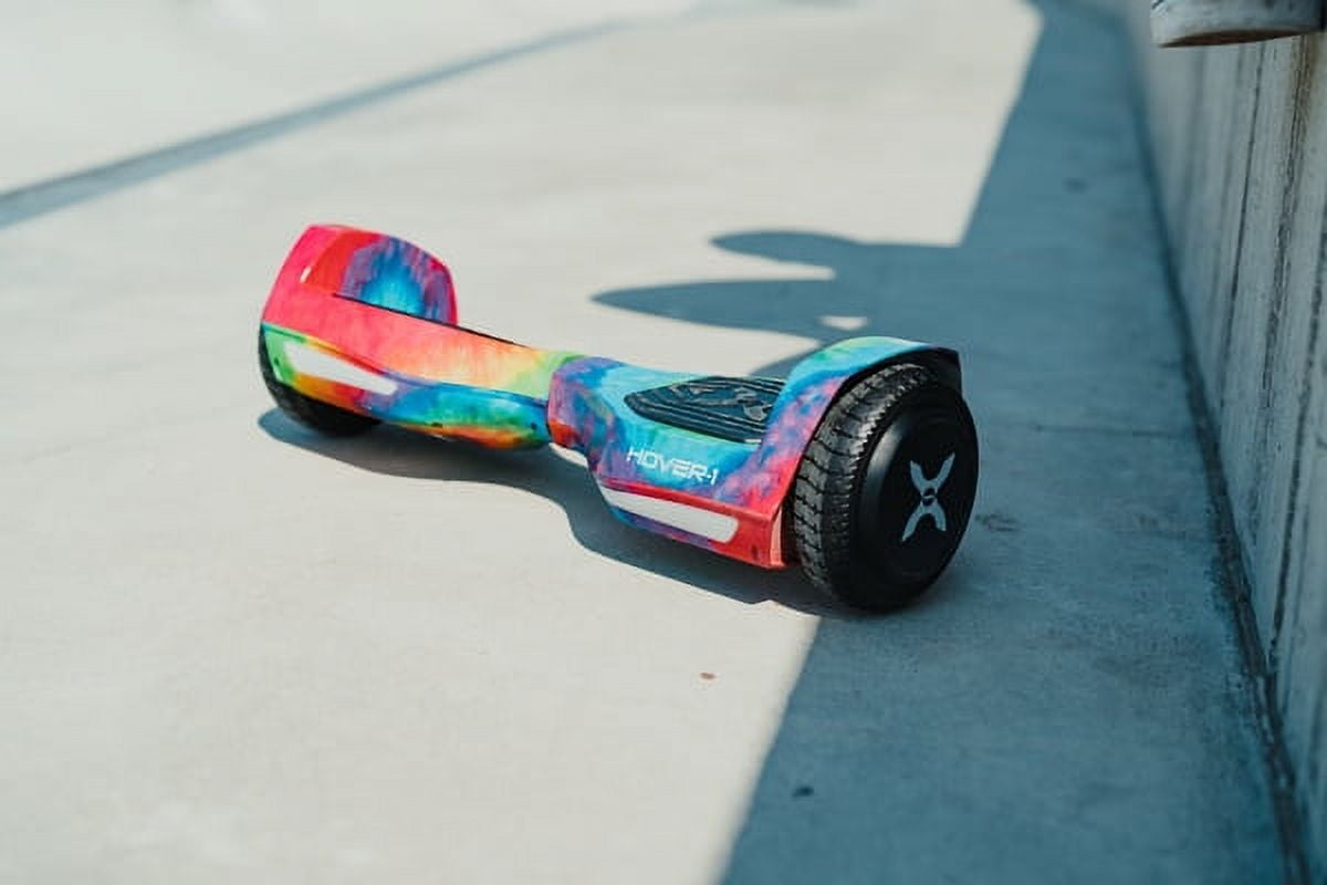 Hover-1 Rebel Hoverboard for Teens, LED Headlights, 6 mph Max Speed, Rainbow Tie-Dye