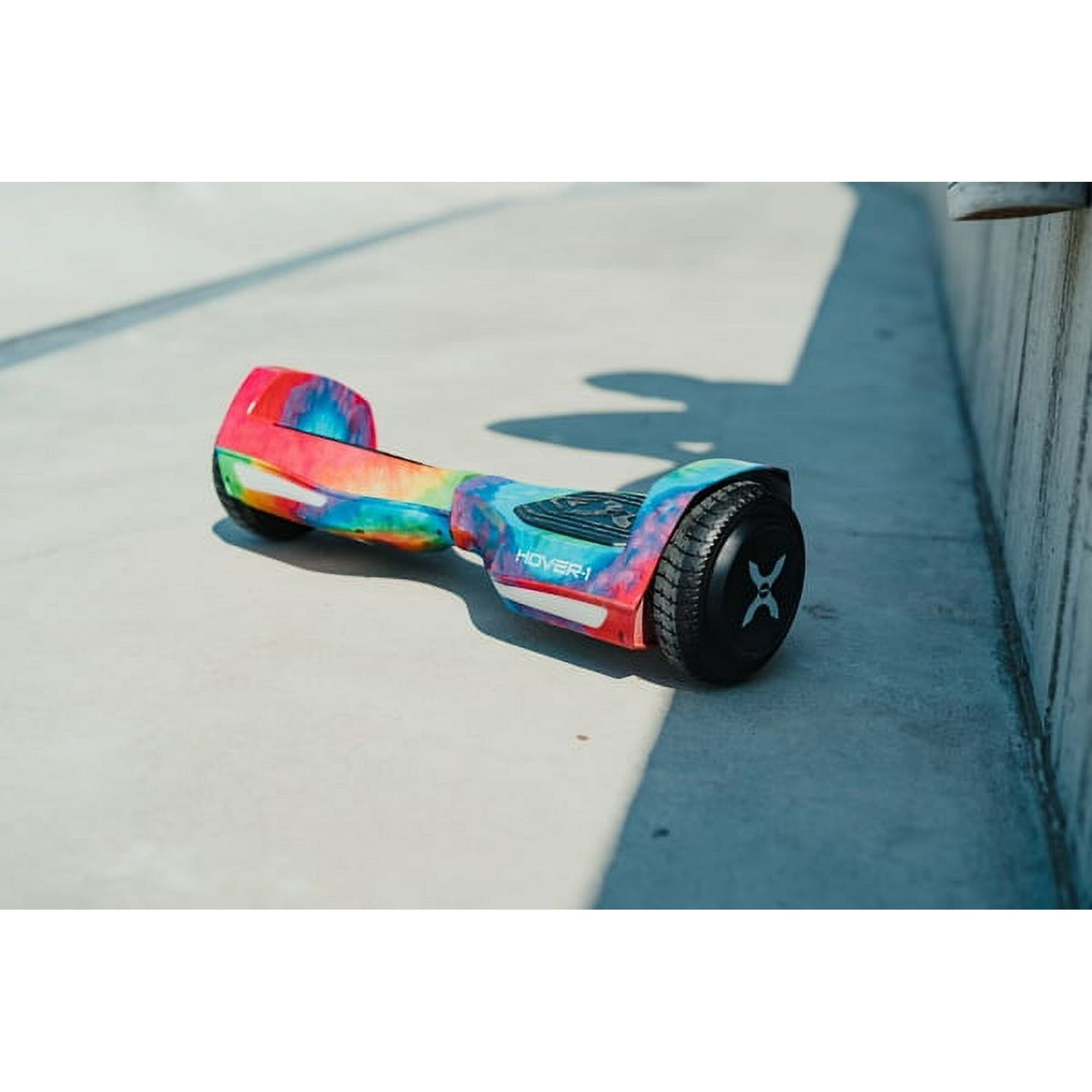 Hover-1 Rebel Hoverboard for Teens, LED Headlights, 6 mph Max Speed, Rainbow Tie-Dye