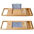 thumbnail image 6 of 8.82lbs Load-bearing Bamboo Bathtub Tray 75-109cm Expandable Bath Tray for Wine Glasses Cell Phones Tablets, 6 of 16