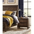 thumbnail image 3 of Modern Distressted Espresso Finish 6pc King Bed Dresser Mirror Chest Nightstand Bedroom Set Wooden Furniture, 3 of 7