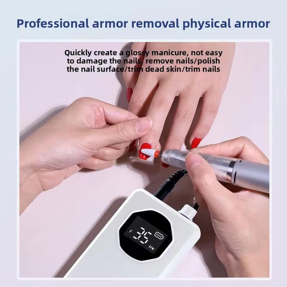 Professional Nail Drill Machine 35000 RPM with LCD Display, Portable Electric Nail File for Acrylic Gel Nails Removal Polishing and Shaping