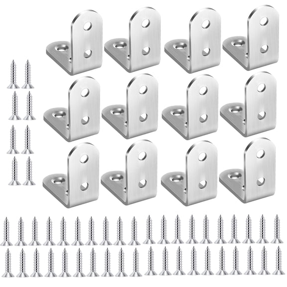 AURARMLET 12PCS Stainless Steel Interior Joint Brackets Finish Home Improvement Hardware