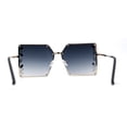 thumbnail image 4 of Leaf Rhinestone Rimless Rectangle Square Butterfly Sunglasses Gold Smoke, 4 of 4