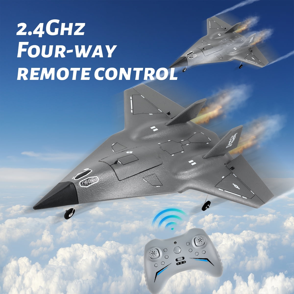 FX9672 RC Plane 4CH 2.4G Wireless Remote Control Airplane Jet Concealed Culvert Design with Powerful Motors Aircraft Toys For Children Gifts