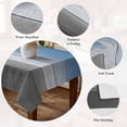 thumbnail image 5 of Blue Gray Table Cloth Waterproof Tablecloths, Vintage Farmhouse Gradient Wooden Grain Art Tablecloth Dining Table Cover for Kitchen Party Tabletop Outdoor, Rectangle Tablecloth 54x108 Inch, 5 of 9