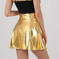 thumbnail image 5 of qolati Women's Glitter Pleated Mini Skirts Y2k High Waisted Flowy A-Line Short Skirt Vintage Dance Party Skating Skirt, 5 of 7
