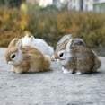 thumbnail image 5 of huntermoon Mini Rabbits Plush Realistic Animals Easter Bunny Model Toy Birthday Gift, 5 of 11