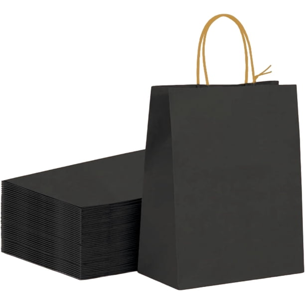 Kit de 50 Bolsas de Papel Kraft Bluelander, Negro