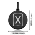 thumbnail image 2 of Stainless Steel Elder Futhark Gebo Rune Round Medallion Pendant Necklace, 2 of 3