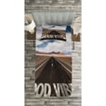 thumbnail image 3 of Ambesonne Chill Quilted Bedspread Set 2 Pcs, Roadme, Twin Size, Brown Dark Blue White, 3 of 3