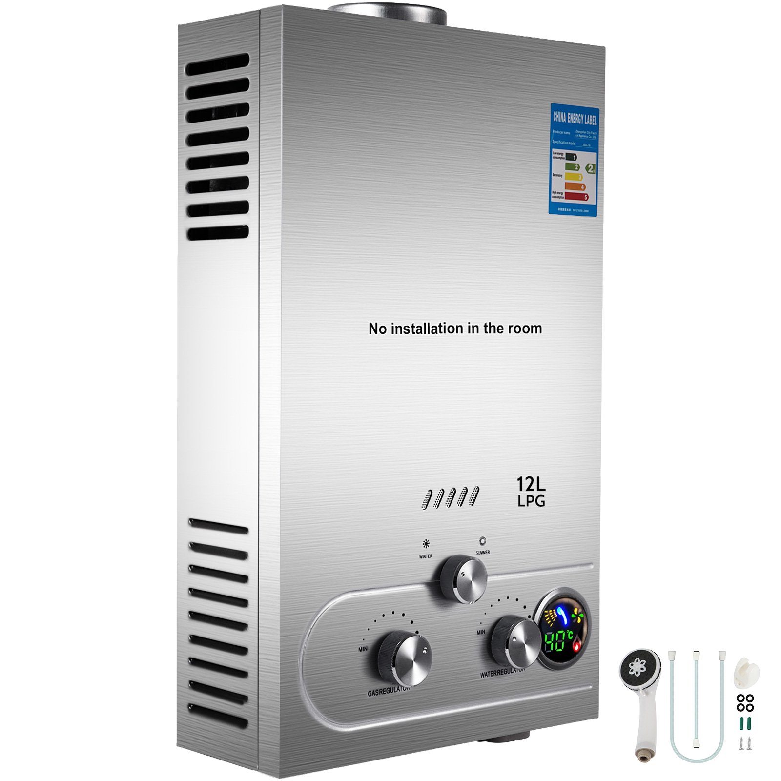 VEVOR [TEST] Tankless Water Heater Propane 12L [TEST2333TEST] Propane Water  Heater 3.2GPM 24 KW Propane Tankless WaterHeater Stainless Steel on Demand  Water Heater Propane Fit for Home Outdoor RV Use | Walmart Canada