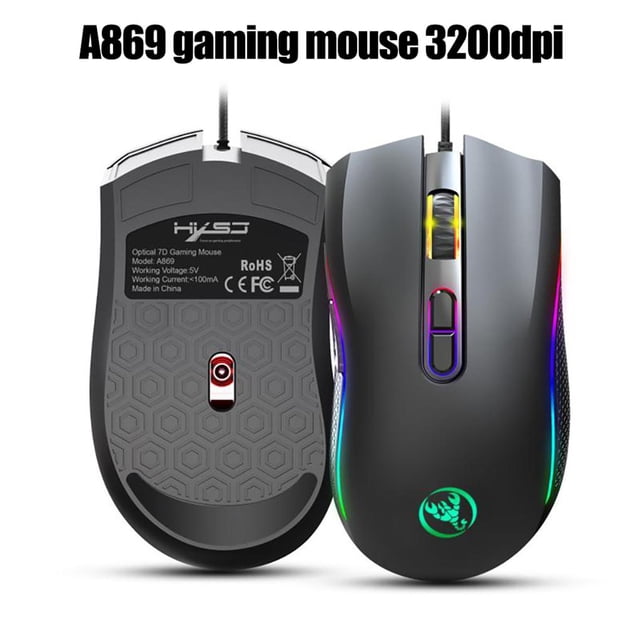 maskred Souris Filaire USB Gaming LED Colorée 7200DPI Souris Optique pour PC Portable Bureau No.1