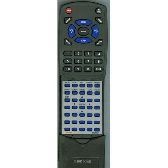 Replacement Remote for MITSUBISHI 290P187010, RT290P187010, 290P187A10, WD73C11, WD60638, WD73638, WD60C10, WD65638CA, WD82C12, WD73C12, WD73642, WD6