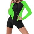 thumbnail image 2 of Staron Women's Long Sleeve Swimsuit Full Body Rash Guard Zipper Surfing Bathing Suit UV Protection Fitted Active Swimwear, Green XXL, 2 of 6