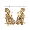 thumbnail image 4 of 5"W, 7"H Gold Polystone Meditating Buddha Sculpture with Engraved Carvings and Relief Detailing, by DecMode (2 Count), 4 of 9