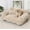 Beige, variant on Plush Calming Pet Sofa Bed, Raised Rim, Removable Cover & Non-Slip Bottom for Cats & Dogs, Calming Dog Bed Fluffy Plush Dog Mat for Furniture Protector with Removable Washable Cover (Grey, Small)