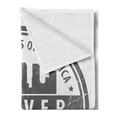 thumbnail image 2 of Denver Soft Flannel Fleece Blanket, Grunge Style Stamp Like Concept of United States of America Colorado Lettering, Cozy Plush for Indoor and Outdoor Use, 60" x 80", Grey and White, by Ambesonne, 2 of 5