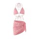 thumbnail image 5 of Conjunto de bikini para mujer con cadena, cuello halter, cordón ajustable, elegante braguita con cierre cruzado para clubes, actividades acuátic, 5 of 9