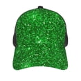 thumbnail image 3 of Lsque Green Glitter Printed Trucker Hat - Baseball Cap for Men Women - Breathable Mesh Side, Adjustable Fit - for Casual Wear, 3 of 7