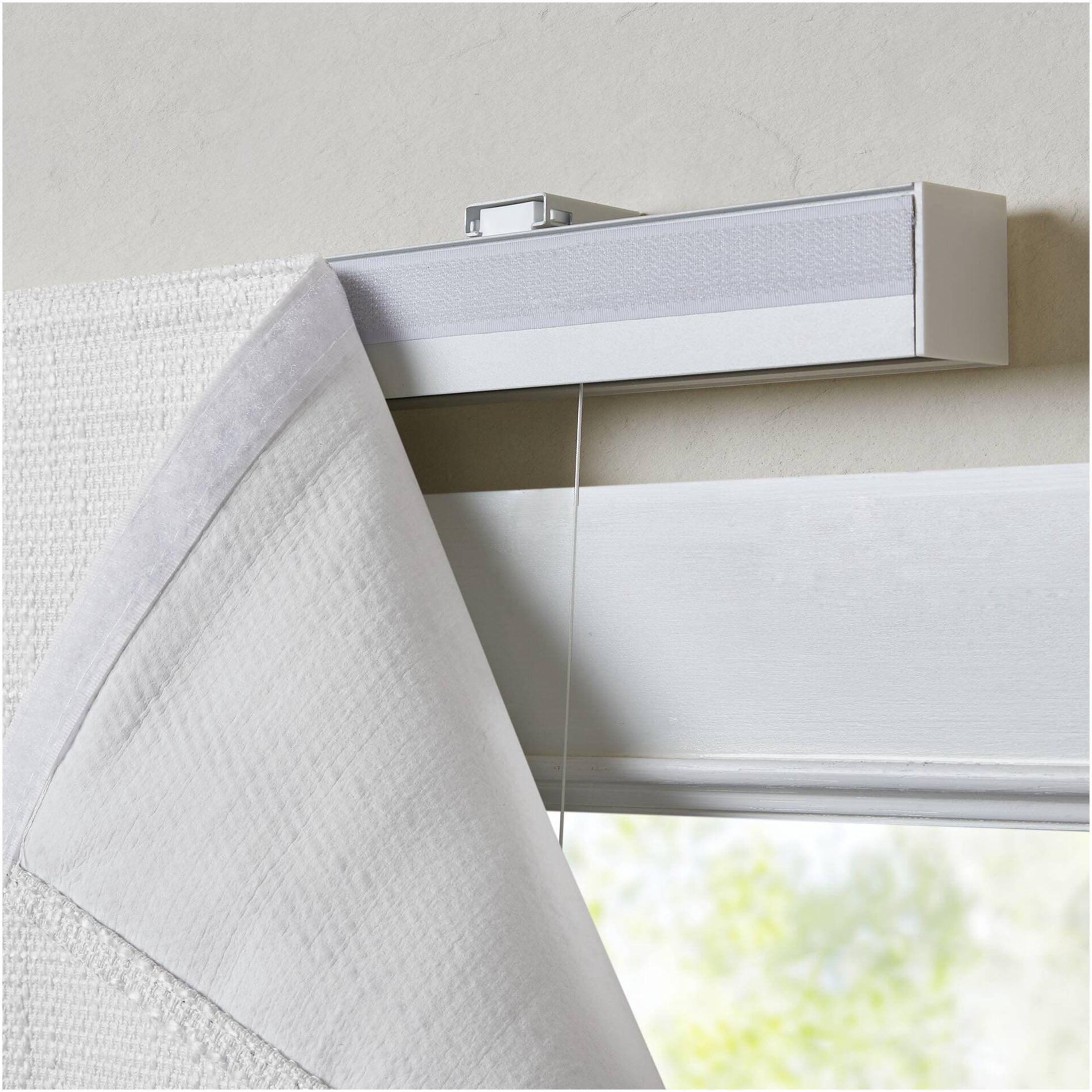 JERFIT White Cordless Roman Shade 33x64 Inch Blackout Window Blind, Polyester Fabric, No Drill Easy Lift, Light Blocking Privacy Shade for Bedroom Living Room