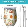 thumbnail image 5 of 12oz Stemless Wine Tumblers Fall Pumpkins Leaves Pattern Vacuum Insulated Stainless Steel Travel Tumbler Cups Mug with Lid and Straw for Champaign,Cocktail,Beer with Cleaning Brush, 5 of 5