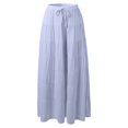 thumbnail image 4 of Unir Women’S 2-Piece Vacation Outfit Set, Halter Neck Keyhole Cut Out Ruffle Trim Top With High Waist Tiered Drawstring Flowy Maxi Skirt, Smooth Lightweight Polyester Fabric, 2pcs, Sizes S To L, 4 of 7