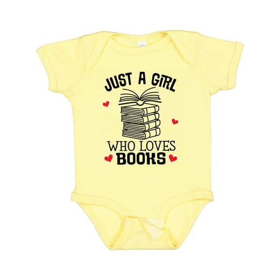Inktastic Just a Girl Who Loves Books Girls Baby Bodysuit