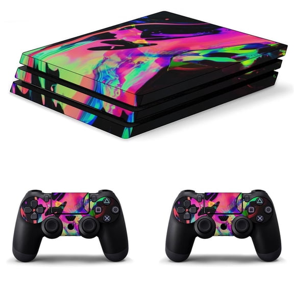 Decal Skin for PS4 Slim / PS4 Pro / PS4, Whole Body Vinyl Sticker Cover for Playstation 4 Console and Controller (Liquid marbling paint background-1)