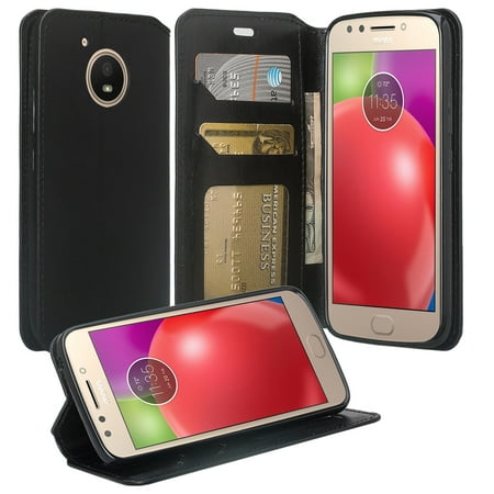 SOGA [Pocketbook Series] PU Leather Magnetic Flip Wallet Case for Motorola Moto E4 - Best