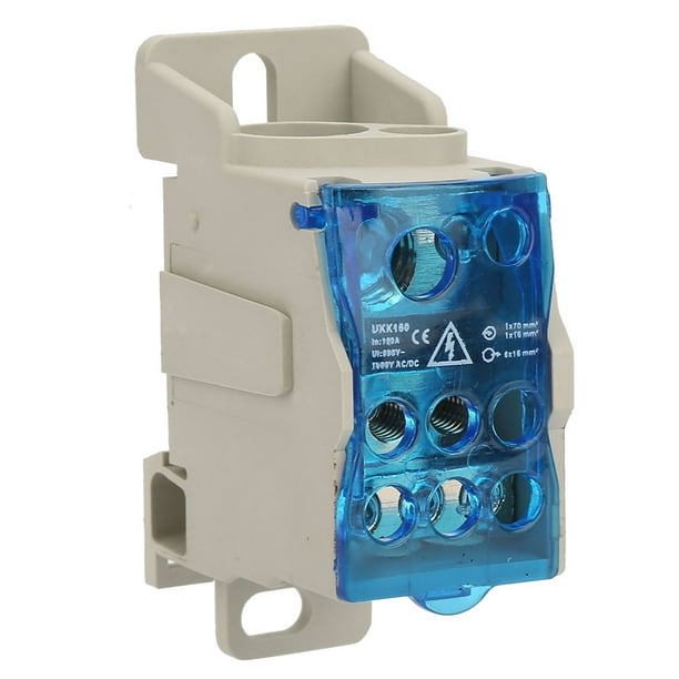 Caja de distribución de bloque de terminales de riel DIN Conector de cable eléctrico Caja de conexiones de alimentación universal