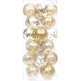 thumbnail image 3 of Sea Team Bolas de Navidad decorativas de plástico transparente inastillable de 70 mm/2,76 pulgadas, juego de bolas de Navidad decorativas con decoraciones delicadas rellenas (24 unidades, dorado), 3 of 4
