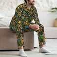 thumbnail image 7 of Salouo Hawaiian Culture Symbols Print Button-Front Long Sleeve Pajama Set for Men, Soft 2Pjs Men's Long Sleeve Sleepwear-Medium, 7 of 7