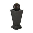 thumbnail image 4 of Outdoor Water Fountains 35.5"H Dark Brown Concrete Tall Column Fountain–LED Light Retro Outdoor Oasis, Durable Decor Feature,Tiered Outdoor Water Fountain, 4 of 12