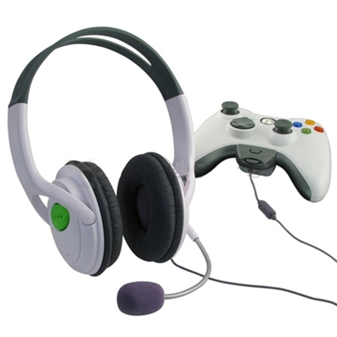 HDE Xbox 360 Gaming Chat Headset With Microphone For Xbox Live White 