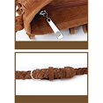thumbnail image 2 of Leather shoulder bag with fringes and adjustable knitted strap, soft ethnic velvet leather shoulder bag, solid color shoulder bag with fringes, 2 of 5