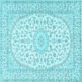 thumbnail image 1 of Ahgly Company Indoor Square Medallion Light Blue Traditional Area Rugs, 6' Square, 1 of 4