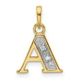 thumbnail image 1 of Diamond2Deal 14K Jaune Gold avec Rhodium Diamant Lettre A Initiale Pendentif for Women (L -0.74 Pouce), 1 of 4